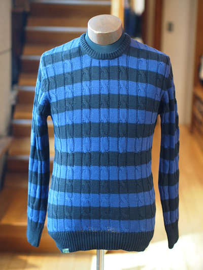 AKM×MEN’S MELROSE ケーブルボーダーニット