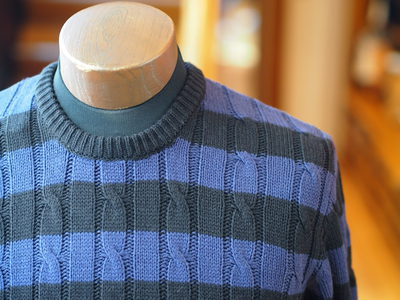AKM×MEN’S MELROSE ケーブルボーダーニット