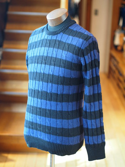 AKM×MEN’S MELROSE ケーブルボーダーニット