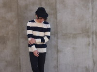 SHOULDER BUTTON BORDER KNIT：ボーダーニット/The DUFFER of St.GEORGE
