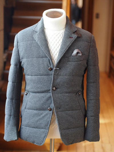 メランジジャカードニットジャケットブルゾン/MEN’S MELROSE(メンズメルローズ)