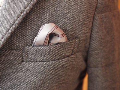 メランジジャカードニットジャケットブルゾン/MEN’S MELROSE(メンズメルローズ)