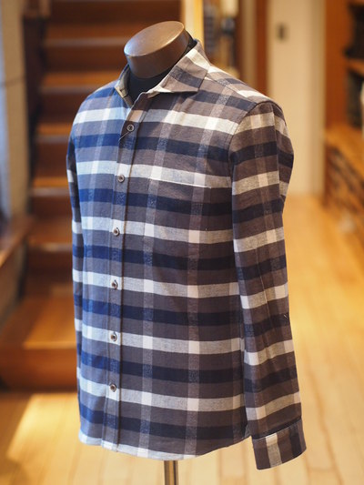 ストレッチネルチェックシャツ/メンズメルローズ（MENS MELROSE）