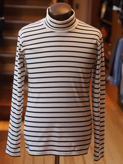 シルケットスムースボーダータートルネック/メンズメルローズ(MEN’S MELROSE)