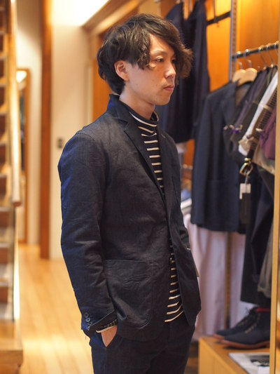 シルケットスムースボーダータートルネック/メンズメルローズ(MEN’S MELROSE)