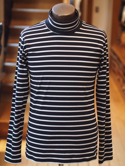 シルケットスムースボーダータートルネック/メンズメルローズ(MEN’S MELROSE)