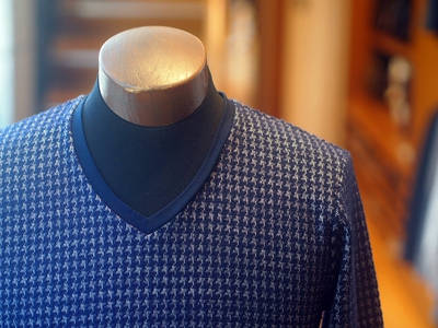チドリジャガードVネックTシャツ/MENS MELROSE