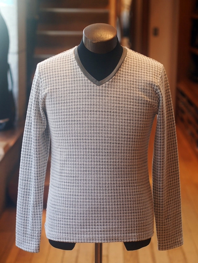 チドリジャガードVネックTシャツ/MENS MELROSE