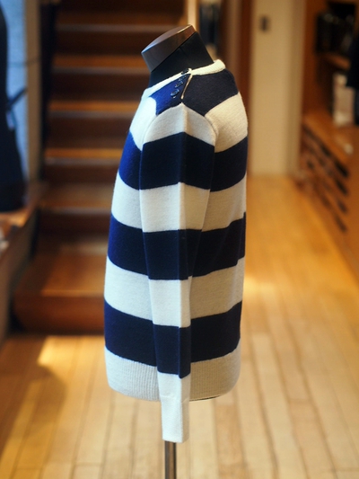 SHOULDER BUTTON BORDER KNIT：ボーダーニット/The DUFFER of St.GEORGE