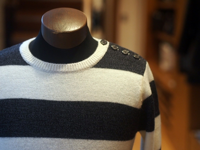 SHOULDER BUTTON BORDER KNIT：ボーダーニット/The DUFFER of St.GEORGE