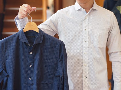 ストレッチドットシャツ/MEN’S MELROSE