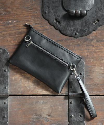 クリスマスギフトにも最適!レザー2WAYクラッチ/MENS MELROSE(メンズメルローズ)