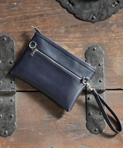 クリスマスギフトにも最適!レザー2WAYクラッチ/MENS MELROSE(メンズメルローズ)