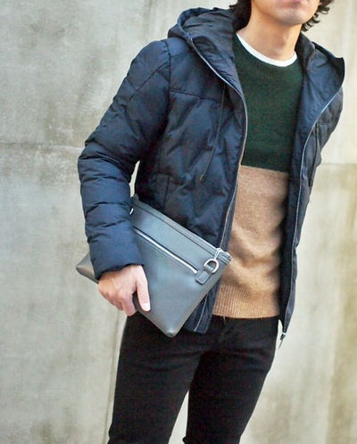 クリスマスギフトにも最適!レザー2WAYクラッチ/MENS MELROSE(メンズメルローズ)