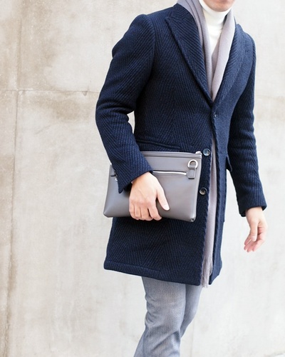 クリスマスギフトにも最適!レザー2WAYクラッチ/MENS MELROSE(メンズメルローズ)