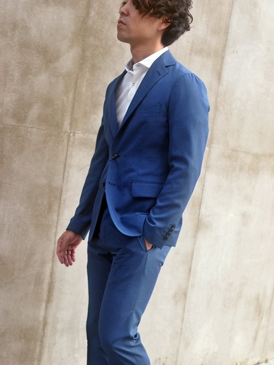 夏のセットアップスーツ。メトロポリスストレッチセットアップジャケット＆パンツ/MEN’S MELROSE