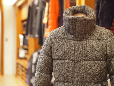 The DUFFER of St.GEORGE CABLE KNIT DOWN JACKET:ニットダウン