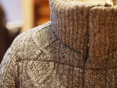 The DUFFER of St.GEORGE CABLE KNIT DOWN JACKET:ニットダウン