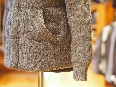 The DUFFER of St.GEORGE CABLE KNIT DOWN JACKET:ニットダウン