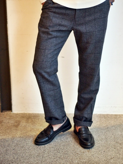 尾州ホームスパンウィンドウペンサルエルテーパードパンツ/MENS MELROSE(メンズメルローズ)