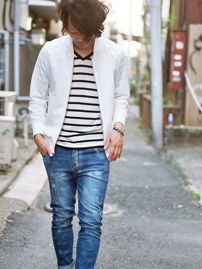 エバレットギンガムMA-1/MENS MELROSE(メンズメルローズ)