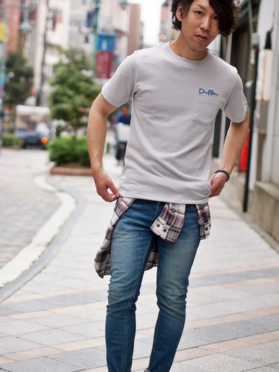 Champion×DUFFER ダブルドライワンポケTシャツ