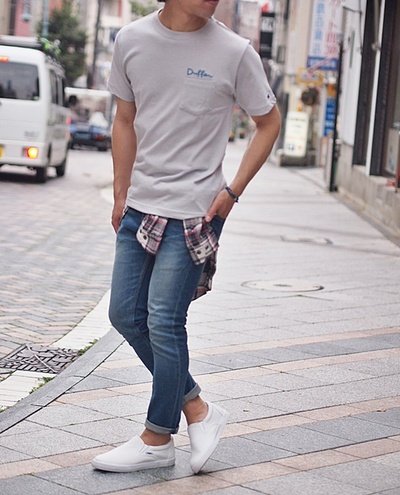 Champion×DUFFER ダブルドライワンポケTシャツ