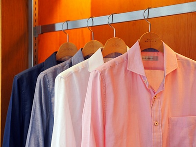 Ｗガーゼヘリンボン７分袖シャツ/MEN’S MELROSE(メンズメルローズ)