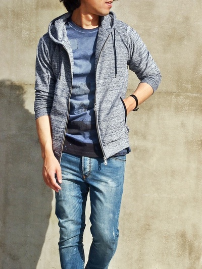 ミックスパイルパーカー/MENS MELROSE