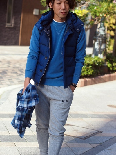 シャンブレーワッシャーナイロンダウンベスト/MENS MELROSE