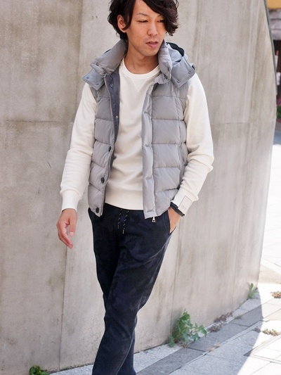 シャンブレーワッシャーナイロンダウンベスト/MENS MELROSE