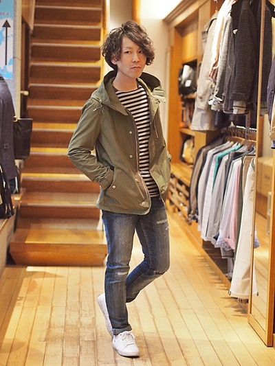AKM別注WネームDamage Denim