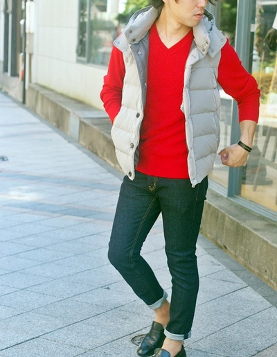 シャンブレーワッシャーナイロンダウンベスト/MENS MELROSE