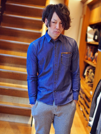 シャンブレーツイルシャツ/メンズメルローズ(MENS MELROSE)