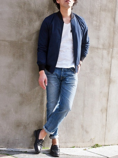 エバレットストライプMA-1ブルゾン/MEN’S MELROSE