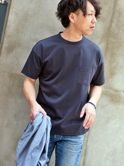 カルゼニットドロップショルダーTシャツ/MEN’S MELROSE