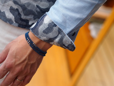 カモフラジャガードオックスシャツメンズメルローズ(MENS MELROSE)