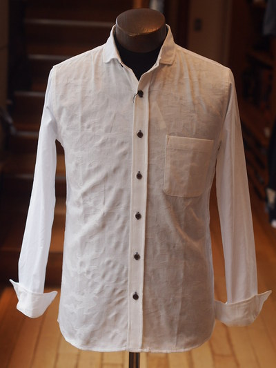 カモフラジャガードオックスシャツメンズメルローズ(MENS MELROSE)