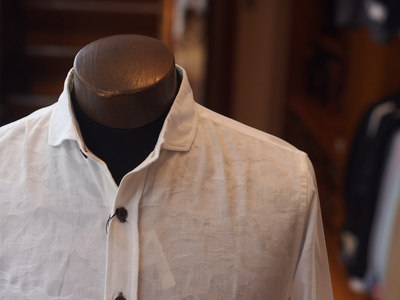 カモフラジャガードオックスシャツメンズメルローズ(MENS MELROSE)