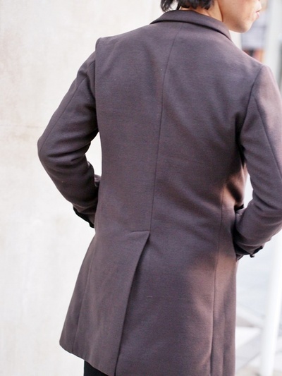 ポリエステルメルトンチェスターフィールドコート/MENS MELROSE(メンズメルローズ)