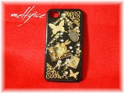 iphone４ケースを大人かわいく♪ブラックその１