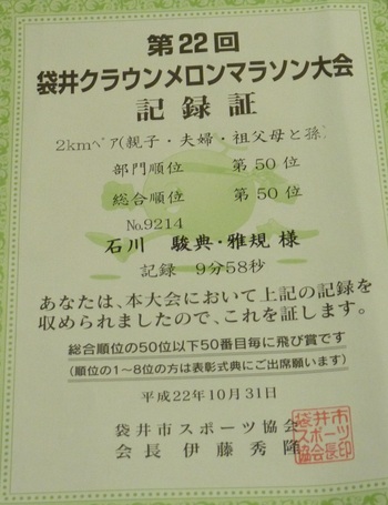 10月31日　初めてのメロンマラソン