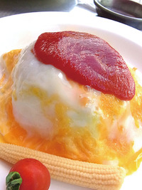 テラスでオムライス♪
