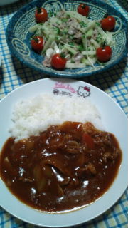 ハッシュドビーフと肉団子スープ