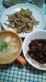 ハッシュドビーフと肉団子スープ