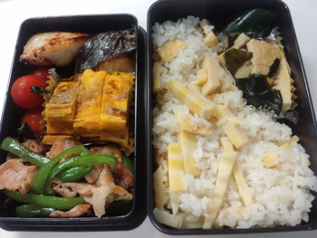 筍ご飯のお弁当