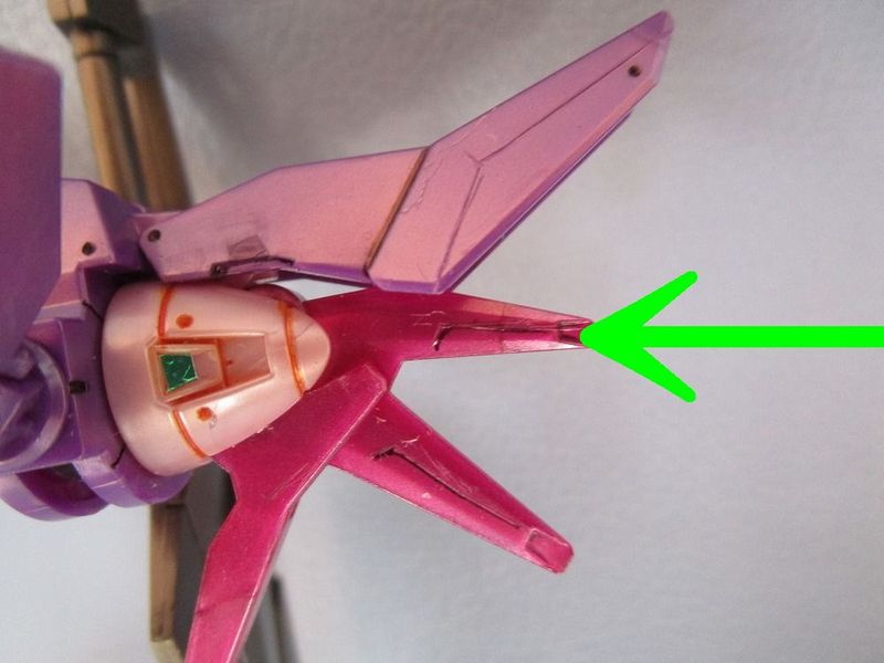 【HG】　ガンダムダブルオースカイHWS（トランザムインフィニティモード）デザインナイフでスジボリ 肩