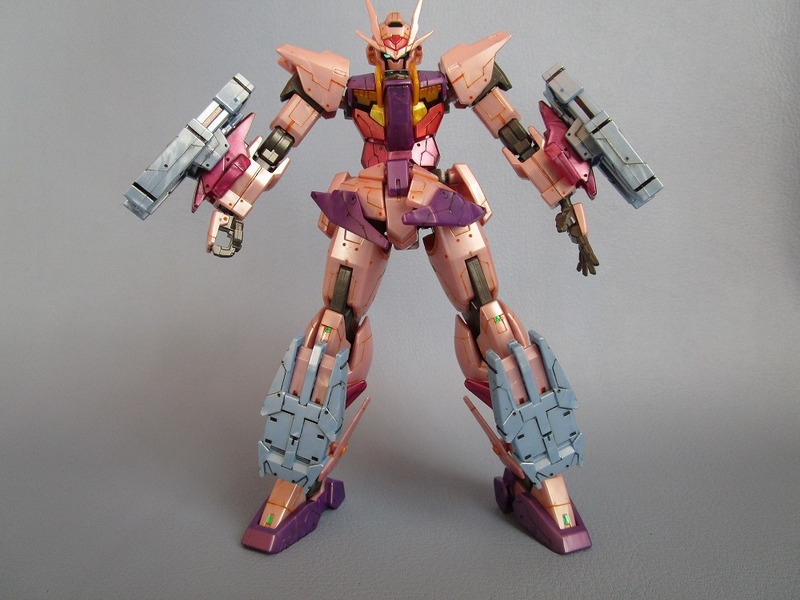 【HG】　ガンダムダブルオースカイHWS（トランザムインフィニティモード）デザインナイフでスジボリ 背負いもの