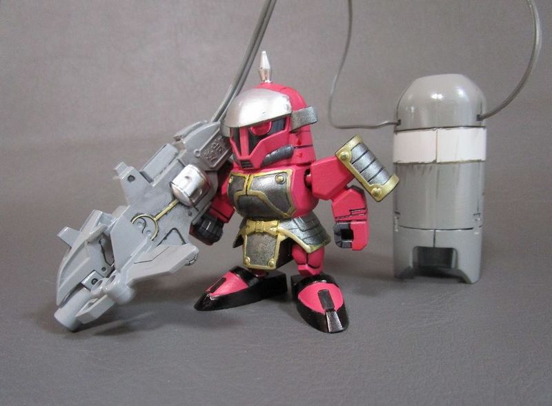 【SD】　 董卓ザク＆部隊兵　赤のスナイパーライフルセット塗装