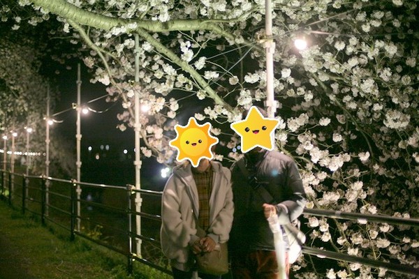 夜桜を観に行ってきました。